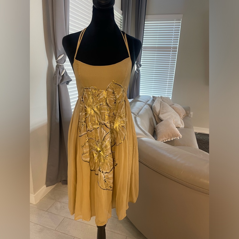 Y2K LaROK Silk Halter stunning Dress XS
